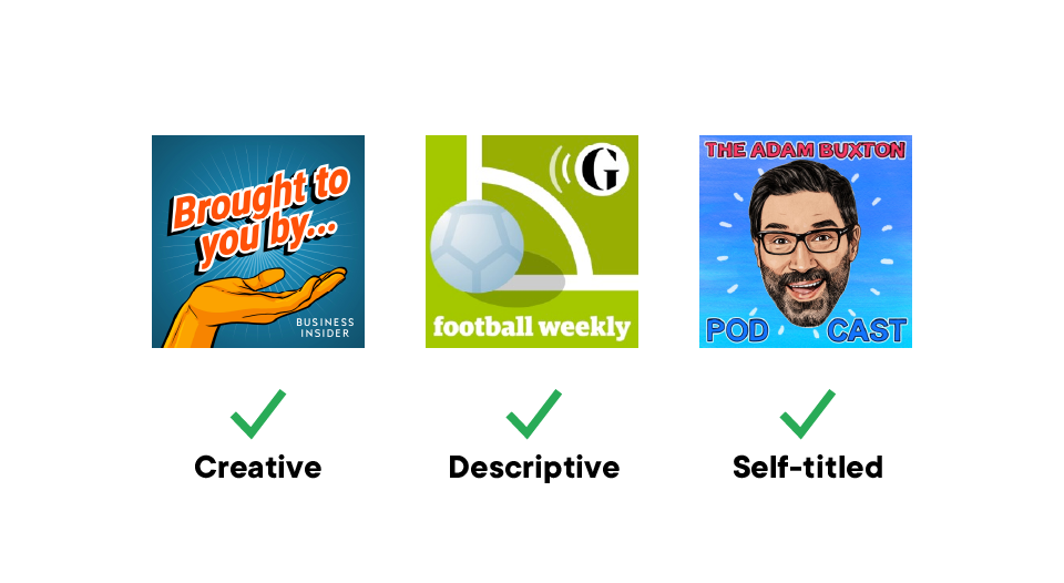 An image displaying three podcast covers