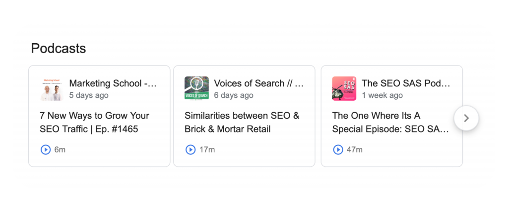 SEO SAS Podcast Google Search Snippet