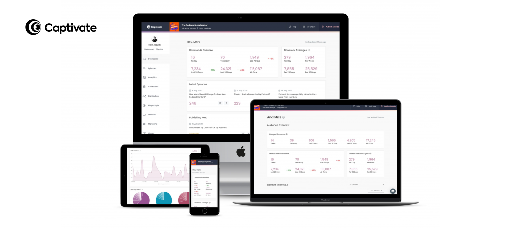 Captivate’s advanced, IAB-Certified analytics are available to all podcasters from day one.