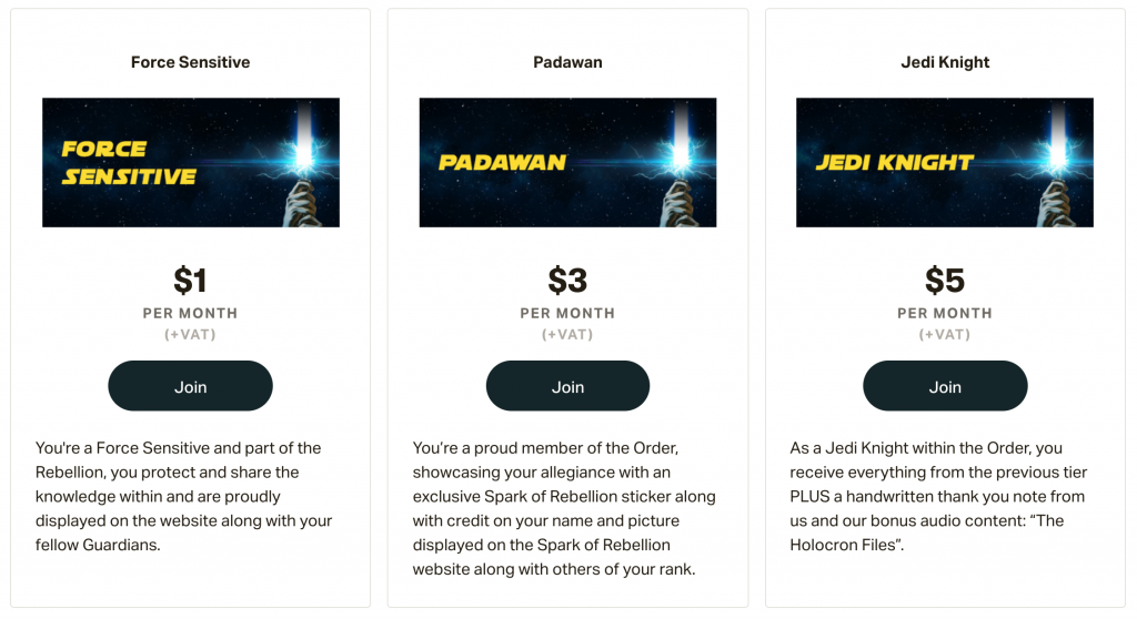 a screenshot of a patreon 