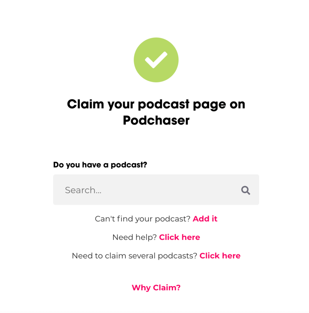 claim podcast on podchaser screenshot