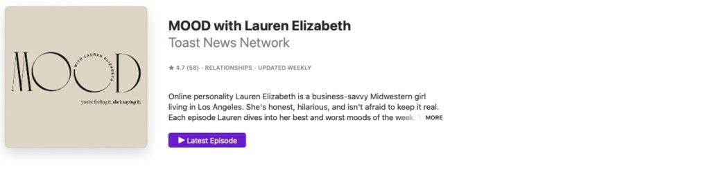 mood with lauren elizabeth screenshot on apple podcasts