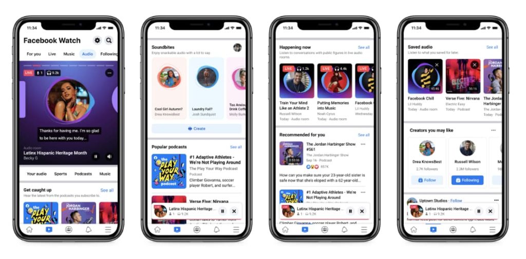 podcast services examples on Facebook