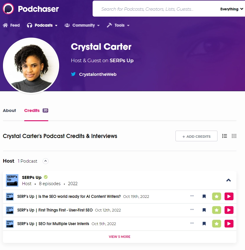 Crystal Carter's profile on Podchaser