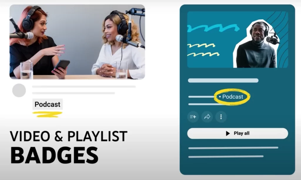 Example of a podcast badge in YouTube Music