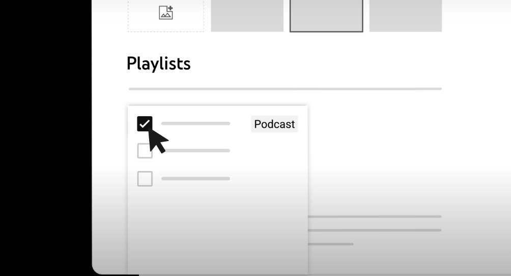 Adding a podcast to playlists in YouTube Music