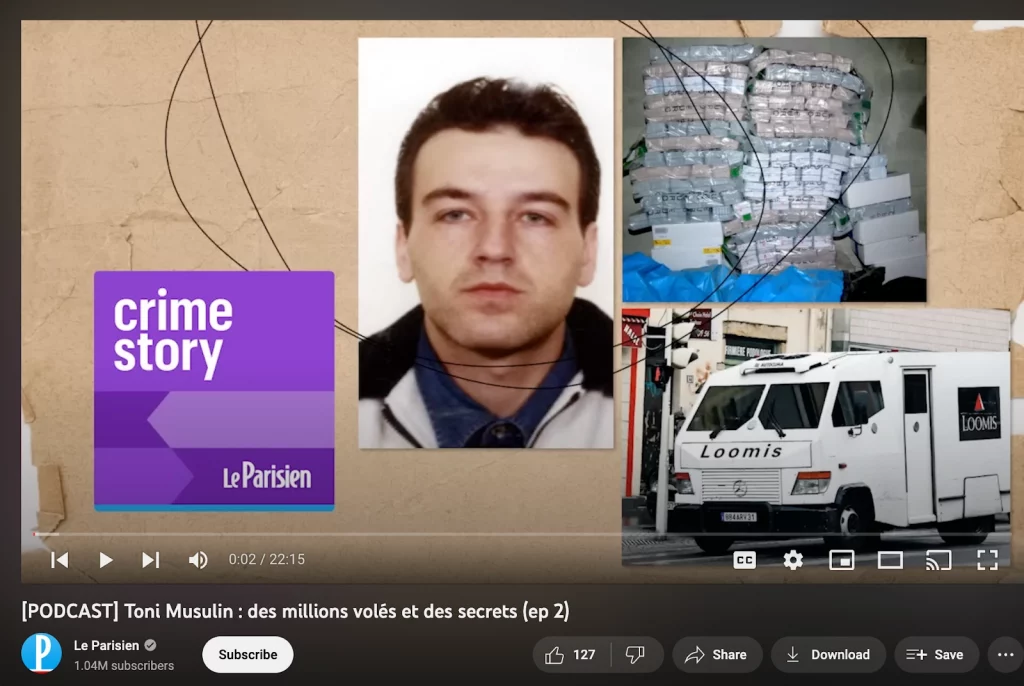 Le Parisien using a static image for their podcast on YouTube