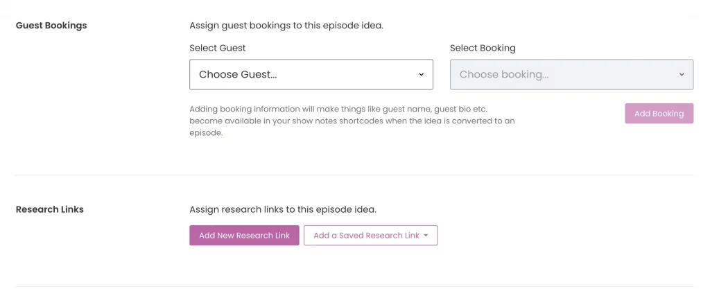 Guest bookings and research links in Captivate Research and Planning