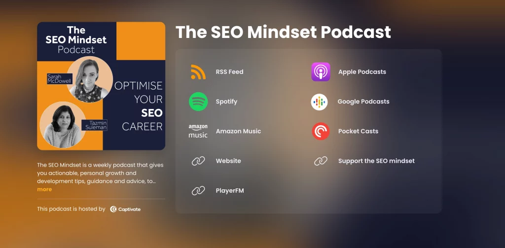 Captivate Single Subscribe Promo Link for the SEO Mindset podcast