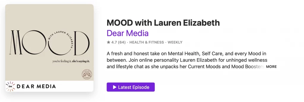 MOOD with Lauren Elizabeth podcast description on Apple Podcasts