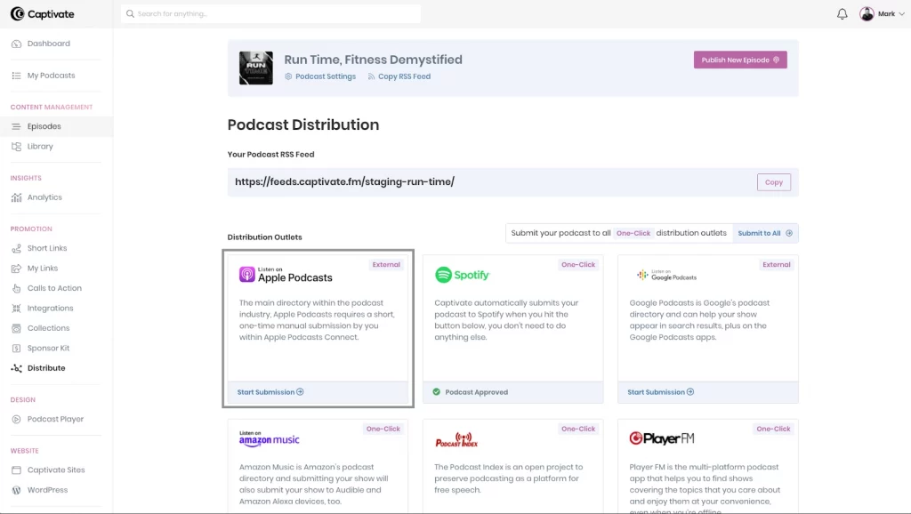 Apple Podcasts in Podcast Distribution on Captivate