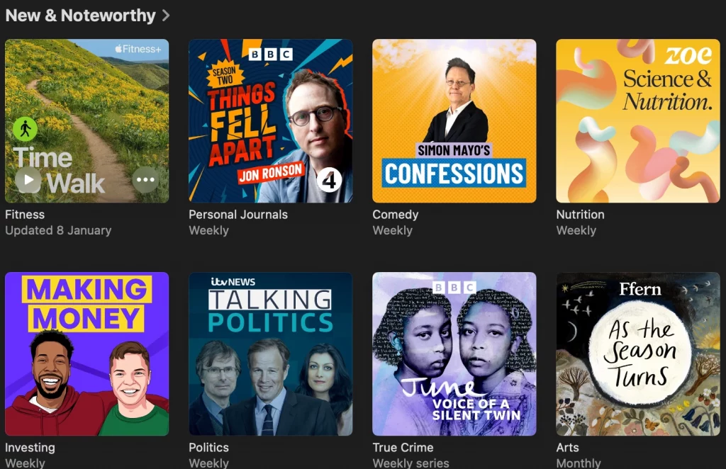 New & Noteworthy on Apple Podcasts